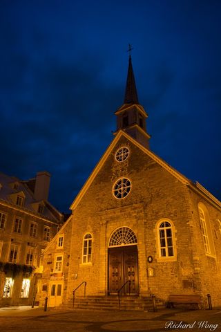 Eglise Notre-Dame-des-Victoires Church at Dawn, Lower Town Quebec City (Basse-Ville), QC, Canada