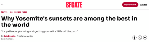 SFGate Interview - Yosemite Sunsets