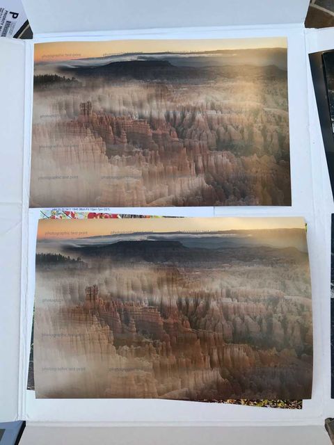 "Bryce Canyon's Inspiration Point" Test Prints