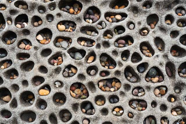 Tafoni Filled With Rocks, San Mateo Coast, California, photo