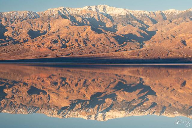 Telescope Peak Reflection in Lake Manly at Sunrise, Death Valley National Park, California, photo