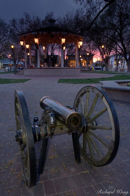 Cannon at Dusk in Old Town Plaza, Albuquerque, New Mexico