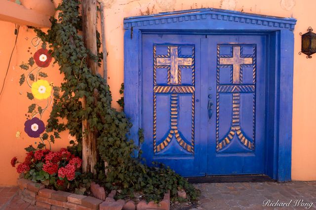 Blue Door and Ivy at Old Town Plaza, Albuquerque, New Mexico