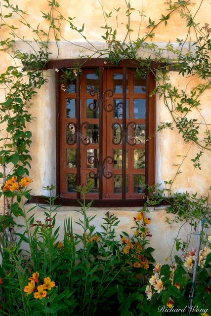 Carmel Mission Garden Window print