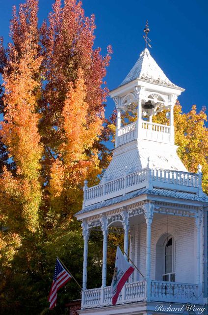 Historic Firehouse Number 1 in Fall Season, Nevada City, California