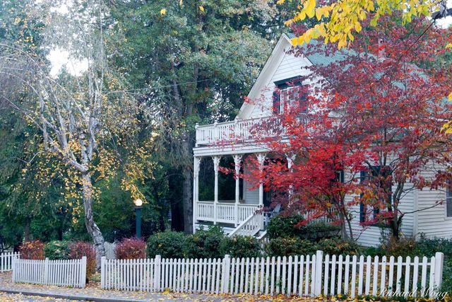 Victorian Home with Fall Foliage, Nevada City, California