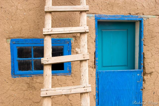 Blue Window, Door and Ladder, Taos Pueblo, New Mexico