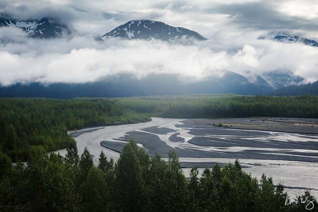 Resurrection River Scenic Vista From Exit Glacier Trail, Kenai Fjords National Park, Alaska, photo