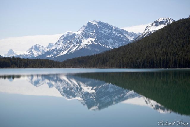 Mount Patterson and Waputik Range Reflection in Lower Waterfowl Lake, Banff National Park, Alberta, Canada, Photo