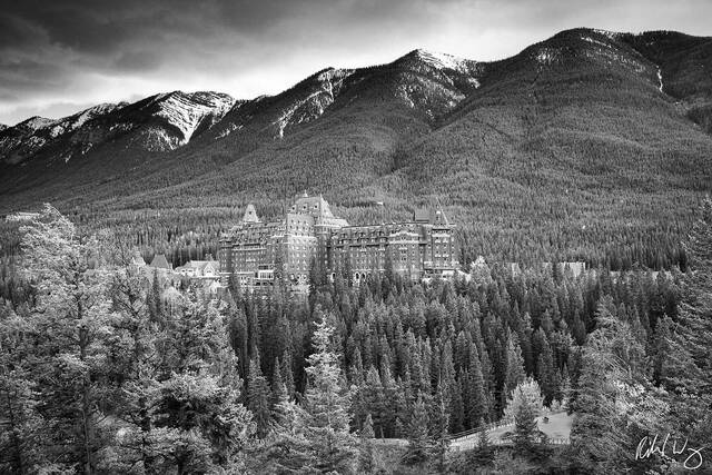Black & White Fairmont Banff Hot Springs print