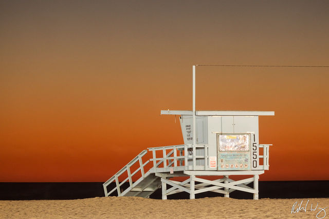 santa monica beach, lifeguard tower, california, photo