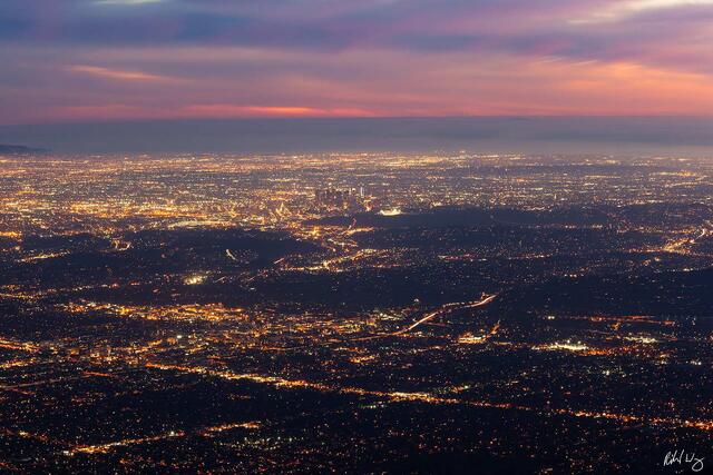 Los Angeles at Night from Mount Wilson Observatory, Angeles National Forest, California, photo