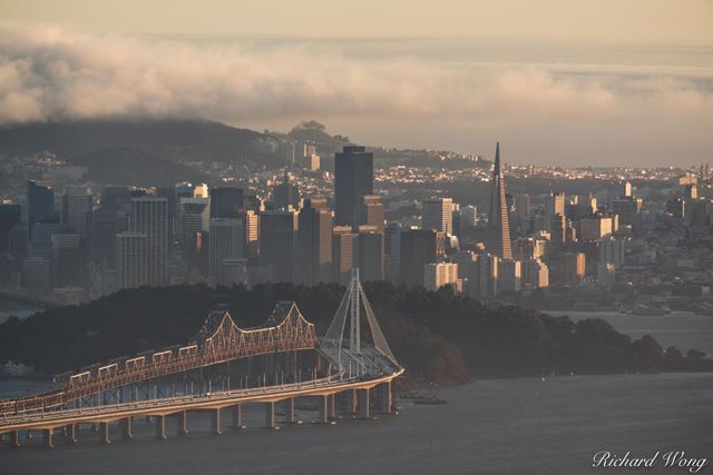 Downtown San Francisco Scenic View From Grizzly Peak Blvd., Berkeley Hills, California