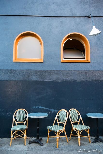 French Bakery Chairs and Tables, Hayes Valley, San Francisco, California, photo, northern california, vertical