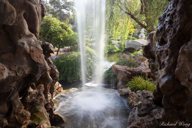 Chinese Garden Waterfall at The Huntington Botanical Gardens, San Marino, California