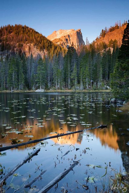 Hallett Peak at Nymph Lake, Rocky Mountain National Park, Colorado