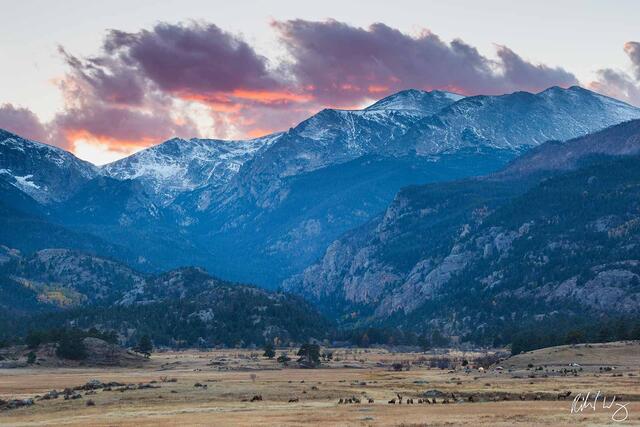 Moraine Park Fall Sunset, Rocky Mountain National Park, Colorado