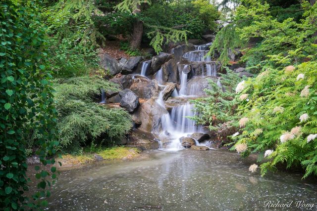 Waterfall at VanDusen Botanical Garden, Vancouver, B.C., photo