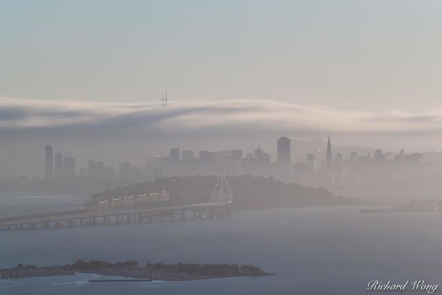 Long Exposure of Fog Rolling Over San Francisco, California