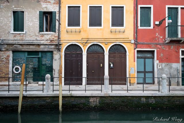 Colorful Buildings Along Canal, Venice, Ital