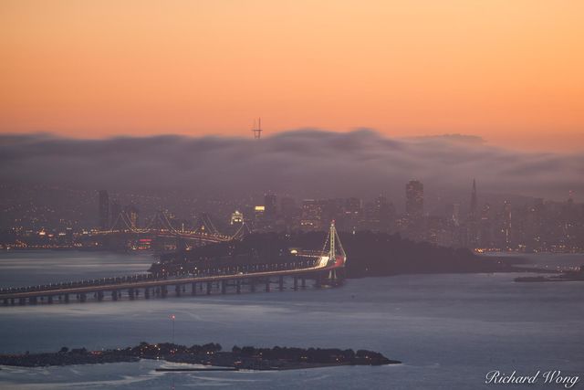 San Francisco in Fog From Grizzly Peak, Berkeley Hills, California