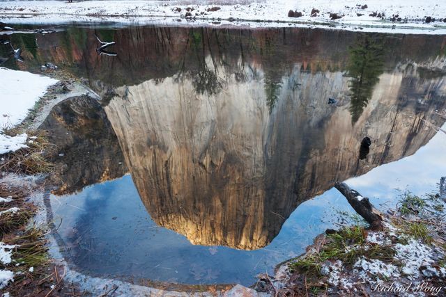 El Capitan Reflection in Merced River at Sunset, Yosemite National Park, California