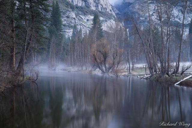 Morning Fog on Merced River, Yosemite National Park, California