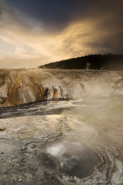 Chinese Spring & Firehole River at Sunset, Yellowstone National Park, Wyoming