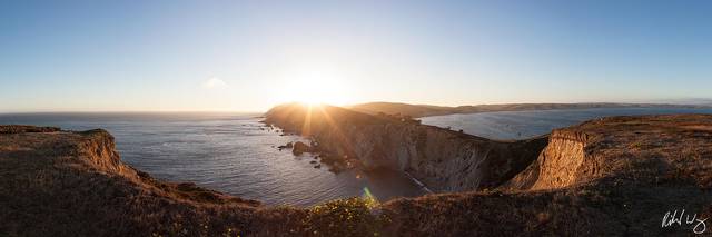 Chimney Rock Panoramic at Sunset, Point Reyes National Seashore, California