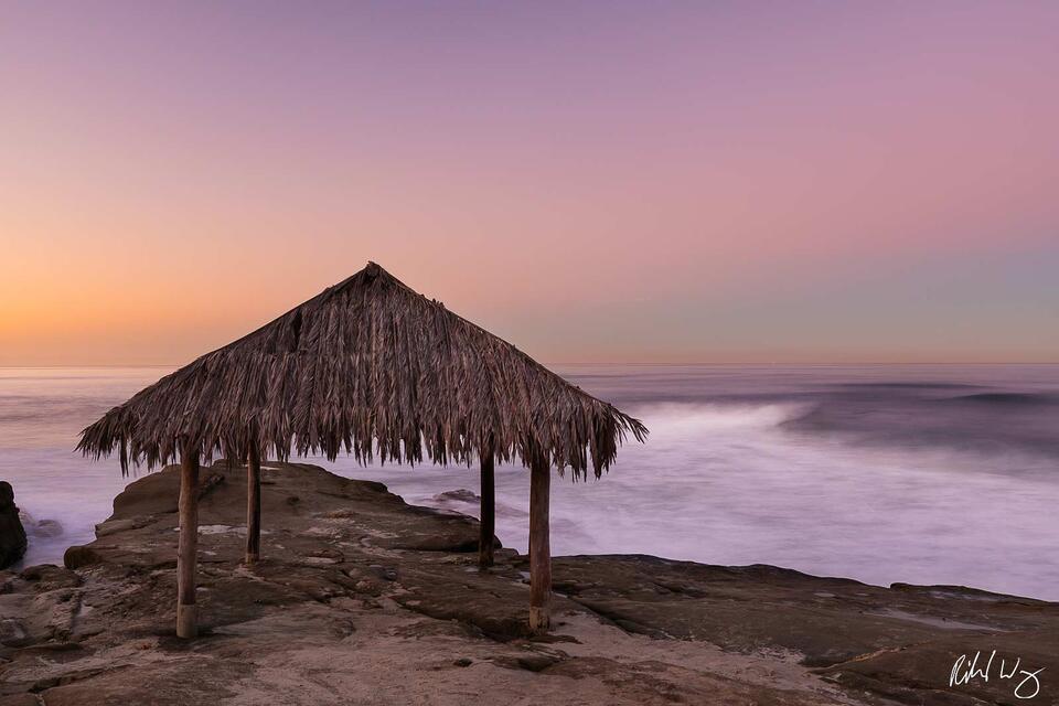 Windansea Beach Surf Shack at Sunrise, La Jolla, California, photo