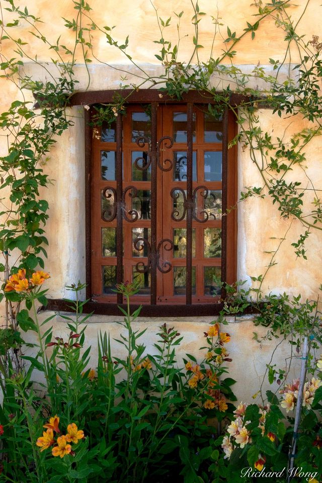 Carmel Mission Garden WIndow print