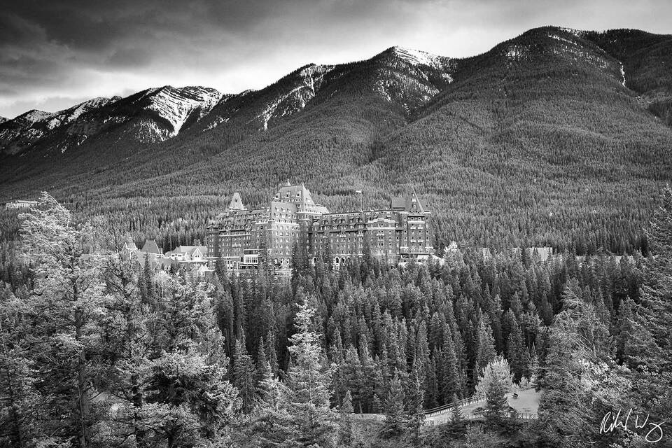 Black & White Fairmont Banff Hot Springs print