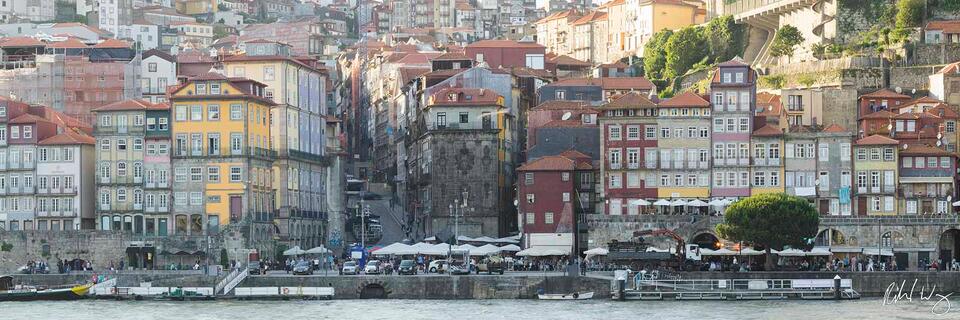 Ribeira Waterfront (UNESCO World Heritage Site) Panoramic, Porto, Portugal