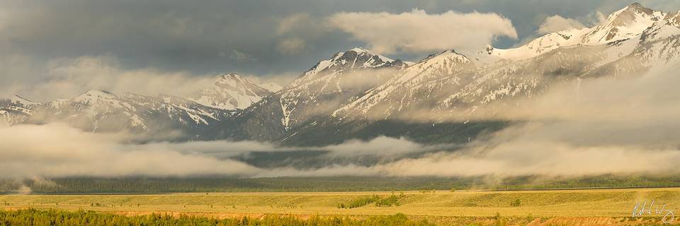 Teton Point Sunrise Panoramic, Grand Teton National Park, Wyoming