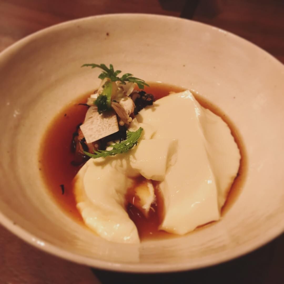 Housemade tofu with north coast mushrooms and matsutake tea