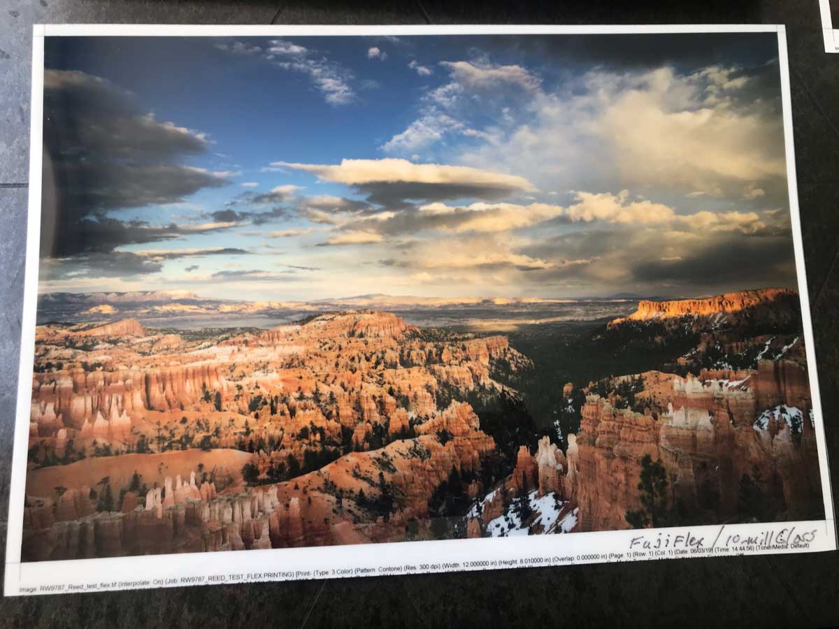 Fujiflex Super Gloss with 10 mil UV glossy laminate from Reed Art & Imaging