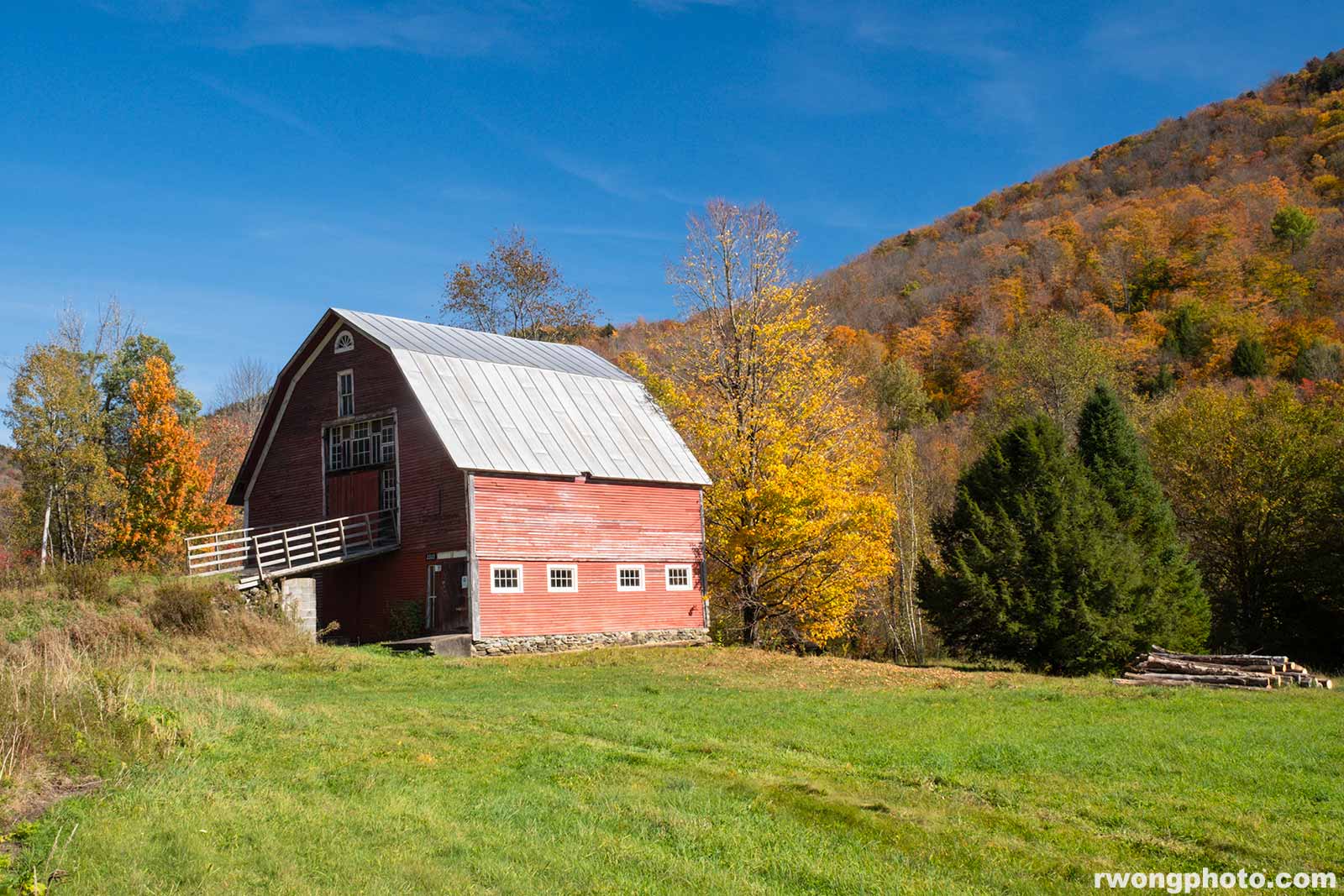 Red Barn & Fall Colors, Hancock, Vermont photo