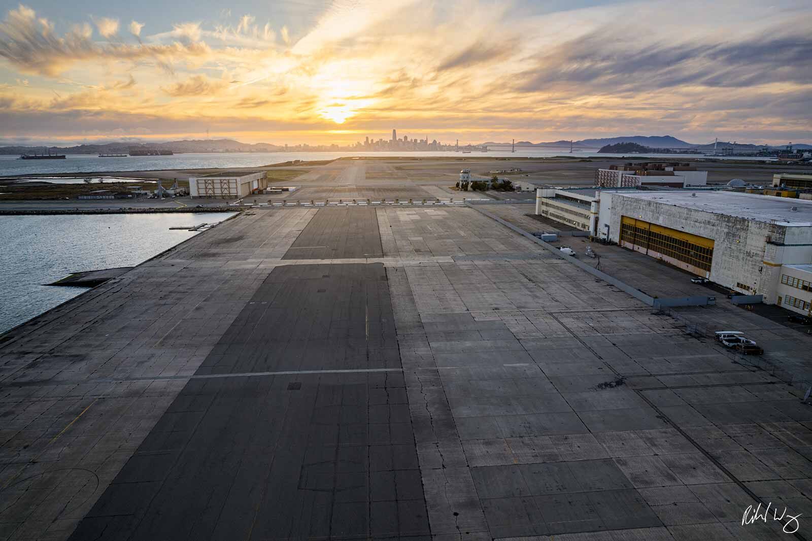 Aerial Photo of Alameda Point & San Francisco at Sunset, Alameda, California, photo