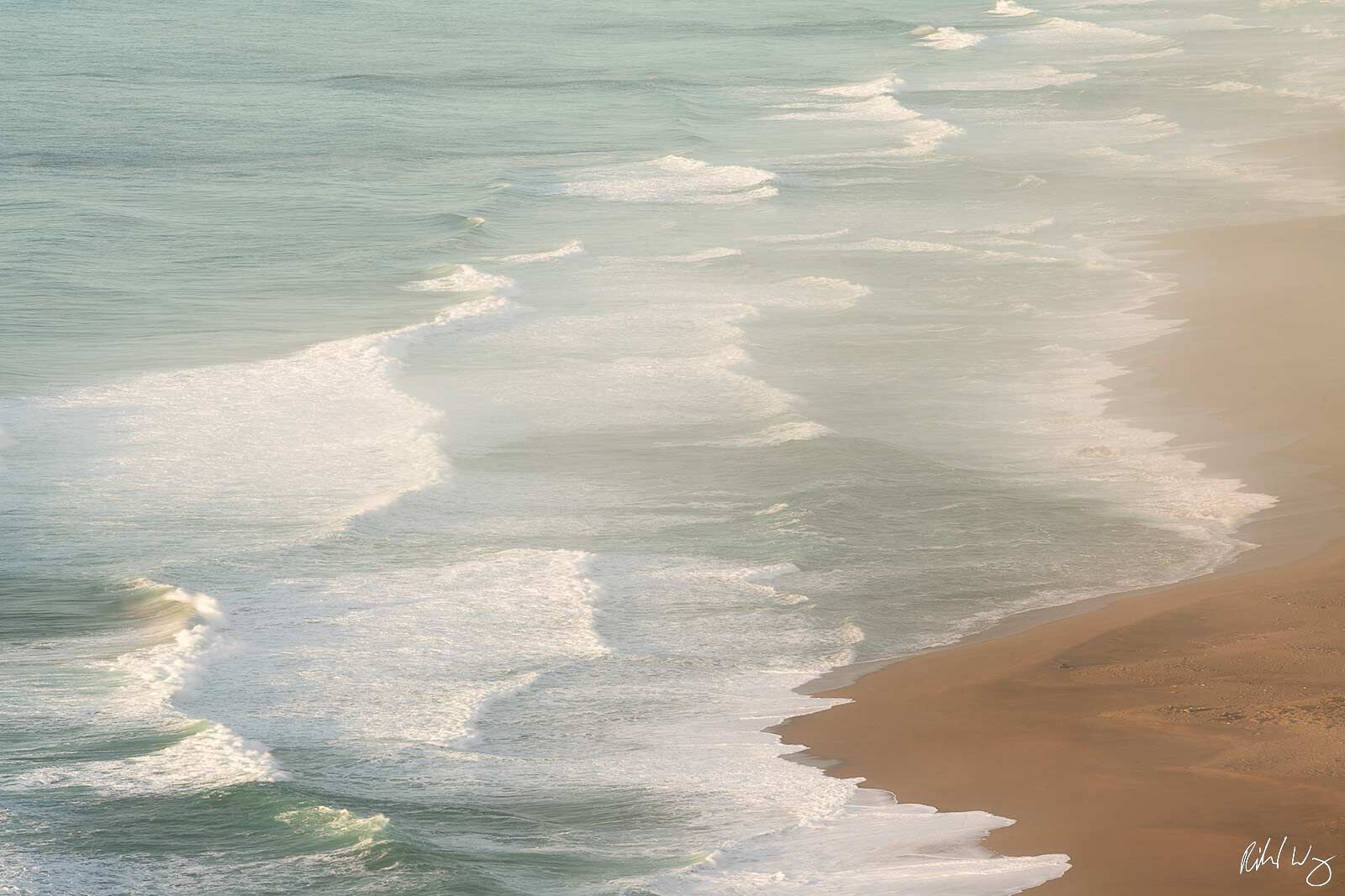 Ocean Waves at Sunset, Point Reyes National Seashore, California, photo