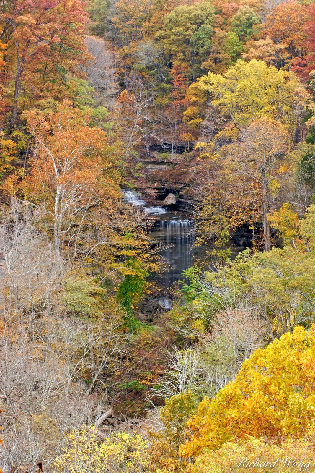 Big Clifty Falls and Fall Foliage, Clifty Falls State Park, Madison, Indiana