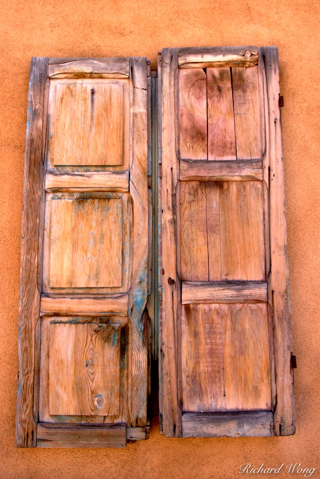 Wooden Windows Shutters along Canyon Road, Santa Fe, New Mexico