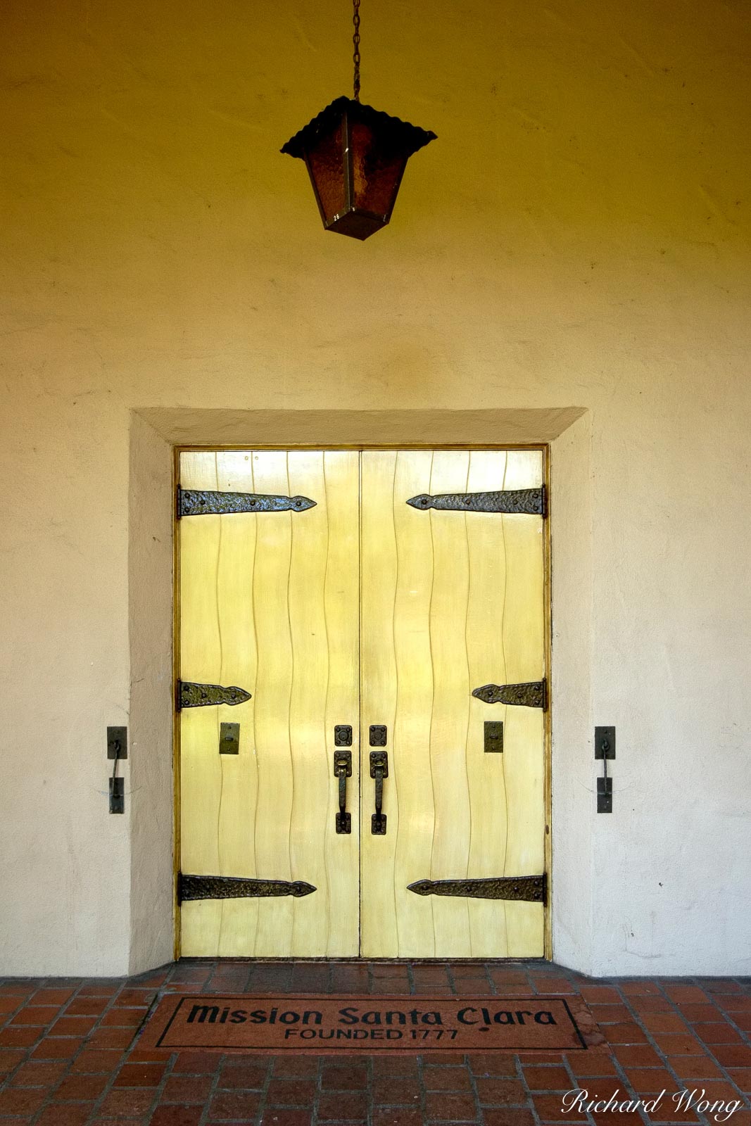 Yellow Chapel Door, Santa Clara Mission, California