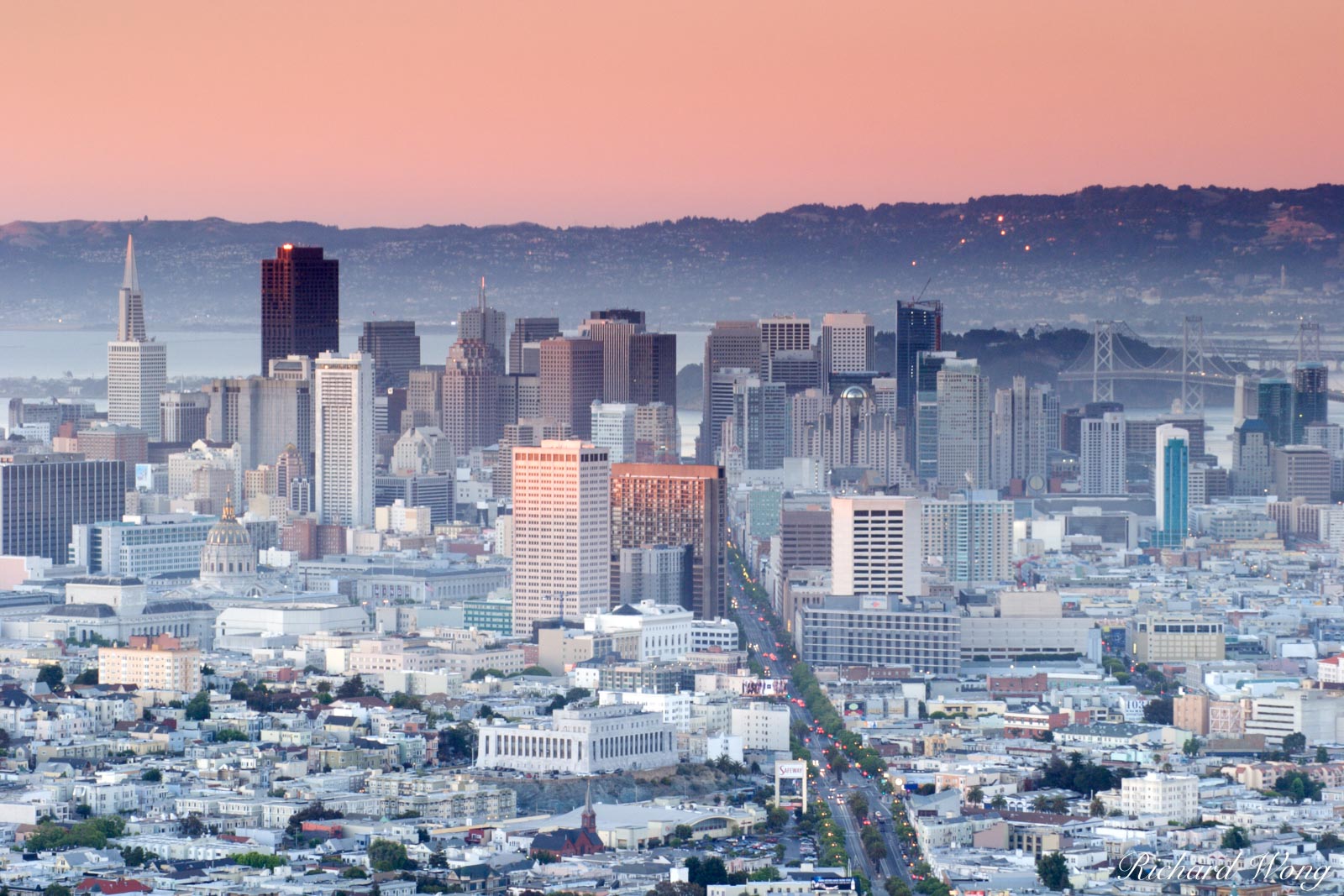 Twin Peaks Scenic View of Downtown, San Francisco, California, photo, northern california