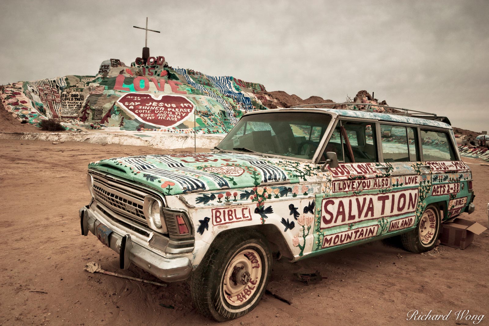 Spiritual Station Wagon at Salvation Mountain, Imperial County near Niland, California