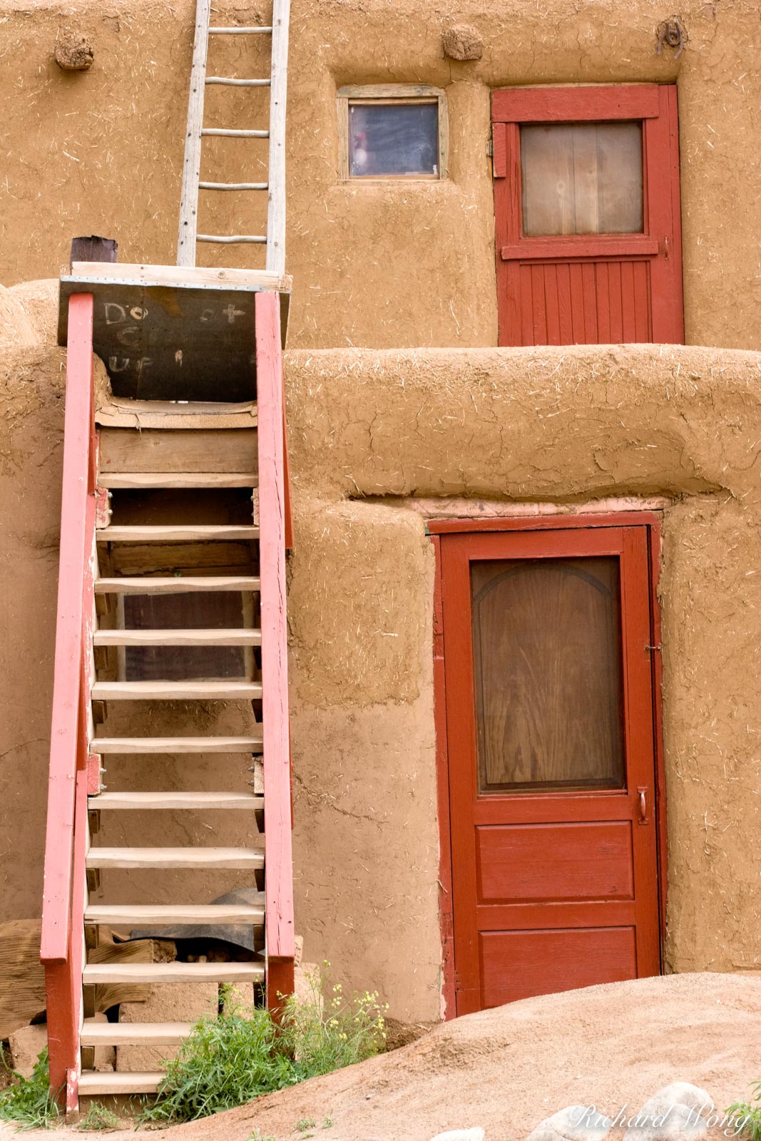 Red Doors and Ladders, Taos Pueblo, New Mexico