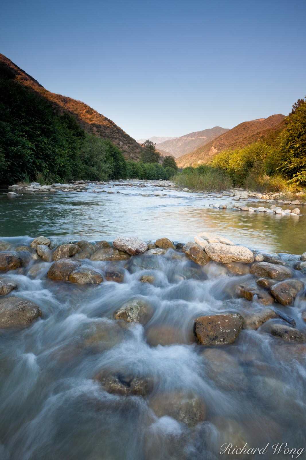 East Fork San Gabriel River with Mount Baldy in Background, Angeles National Forest, California