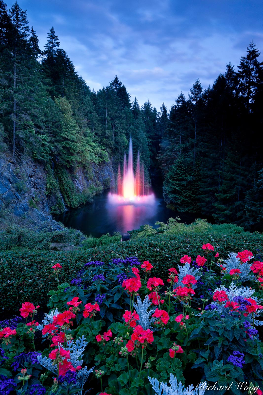 Ross Fountain Night at The Butchart Gardens, Vancouver Island, B.C.