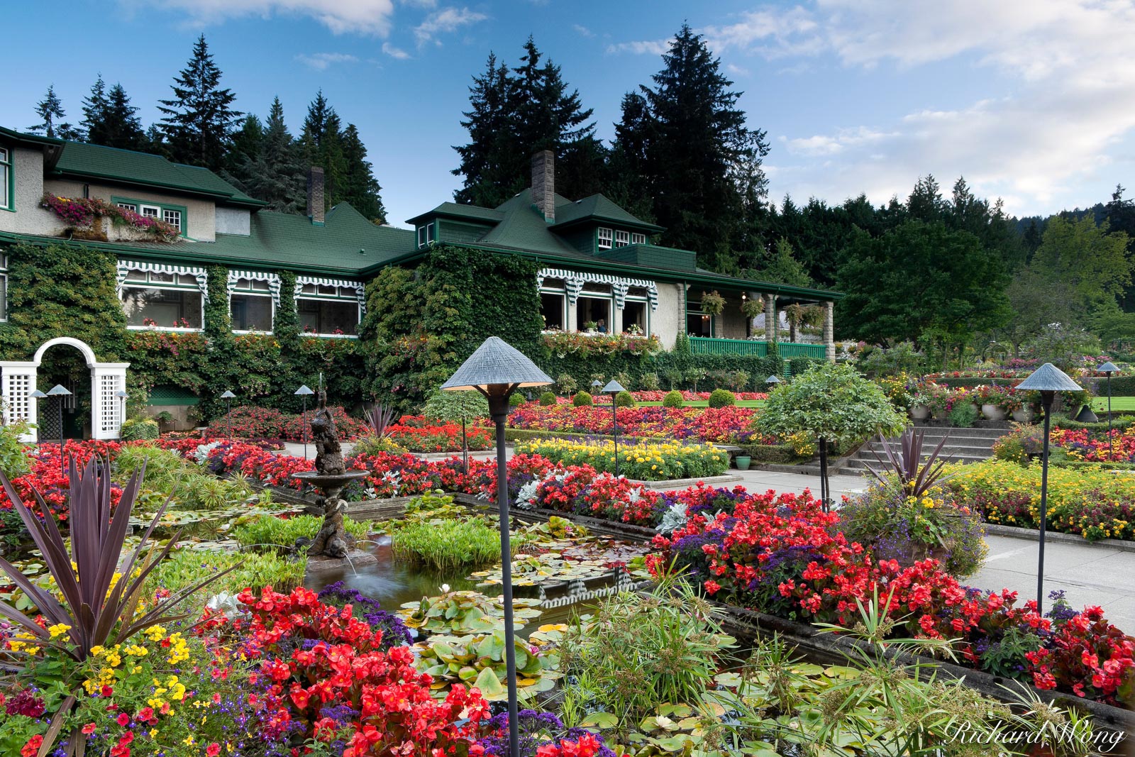 Italian Garden and Dining Room Restaurant at The Butchart Gardens, Brentwood Bay, B.C.