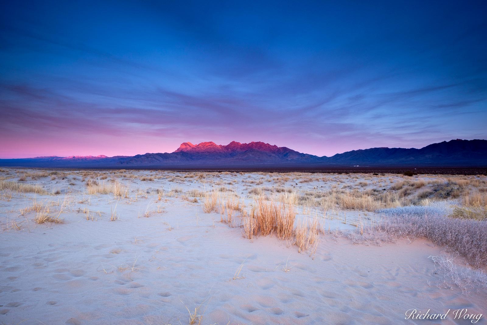 Sunset Alpenglow on Providence Mountains, Mojave National Preserve, California