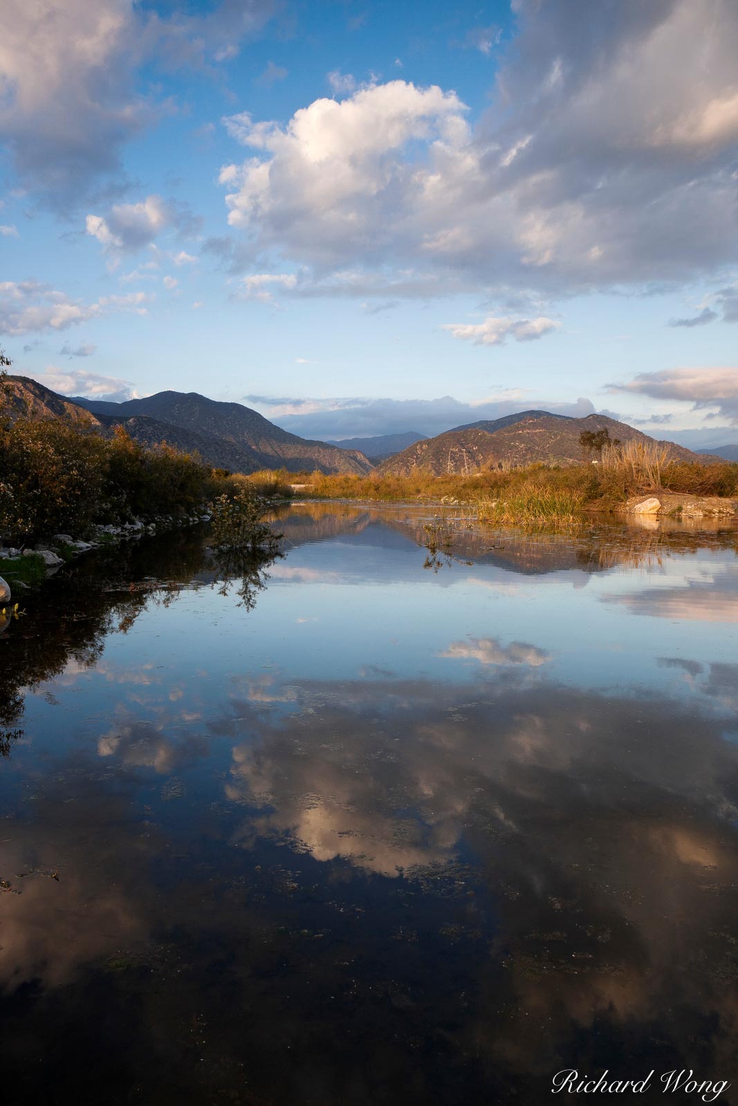 San Gabriel River Water Reflection, San Gabriel Valley, California
